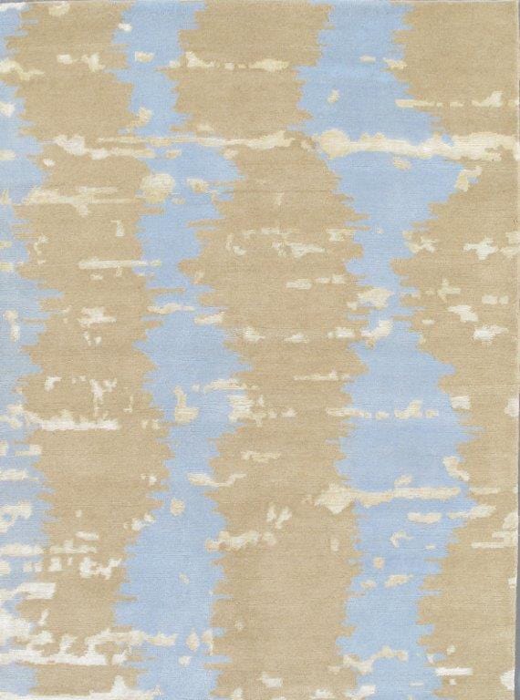 Modern Collection Hand-Knotted Silk & Wool Area Rug- 4' 2" X 5' 8"