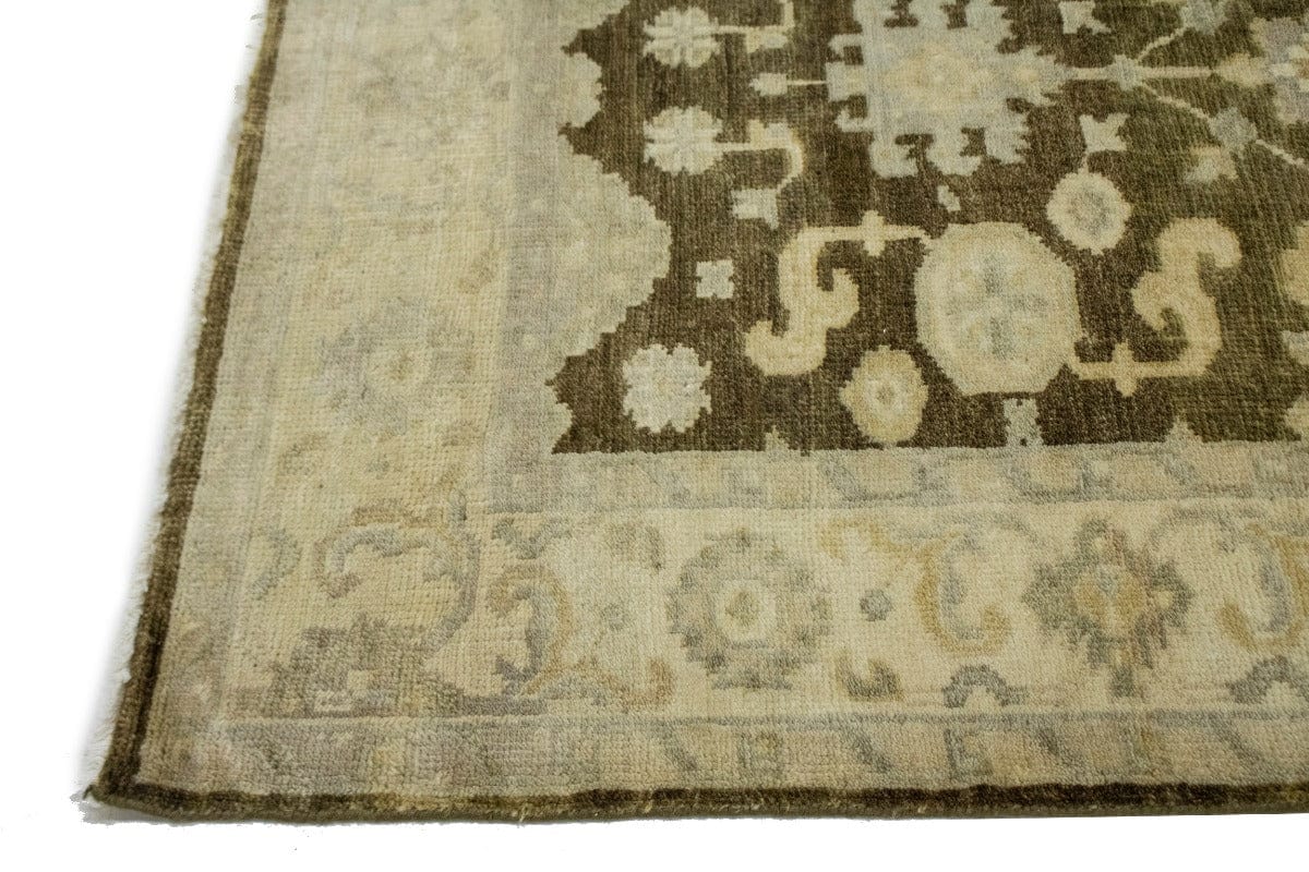 Brown Floral 4X6 Oushak Chobi Oriental Rug