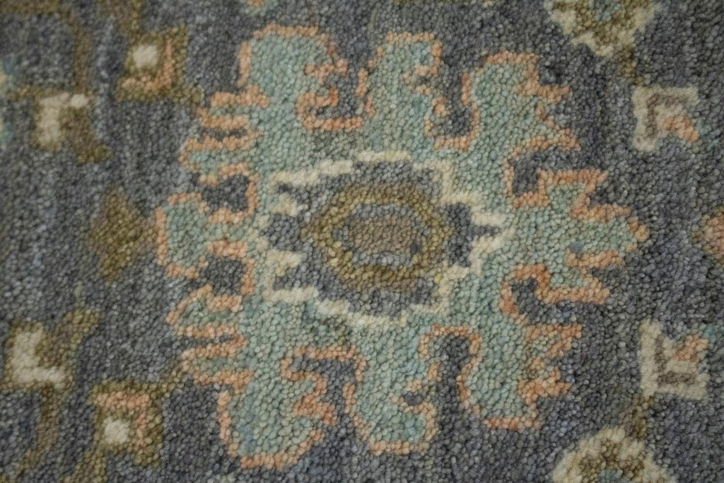 Gray Floral 4X6 Oushak Chobi Oriental Rug