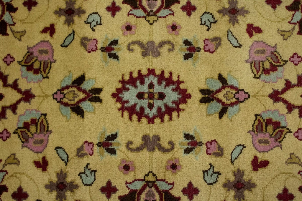 Buff Beige Floral 5'5X7'6 Oushak Chobi Oriental Rug