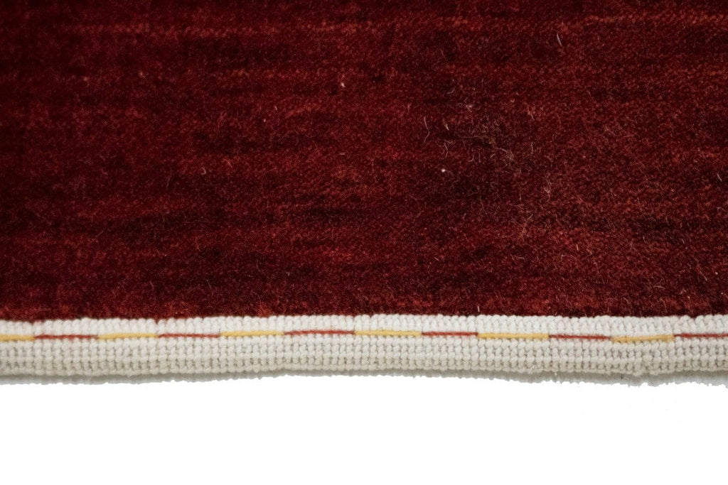 Bright Crimson Modern Stripes 6X8 Gabbeh Oriental Rug