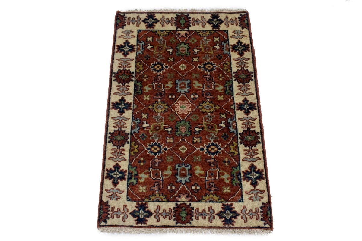 Rust Floral 2X3 Indo-Mahal Oriental Rug