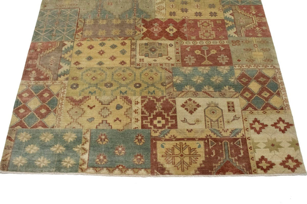 Multicolored Geometric 8X10 Patchwork Oriental Rug