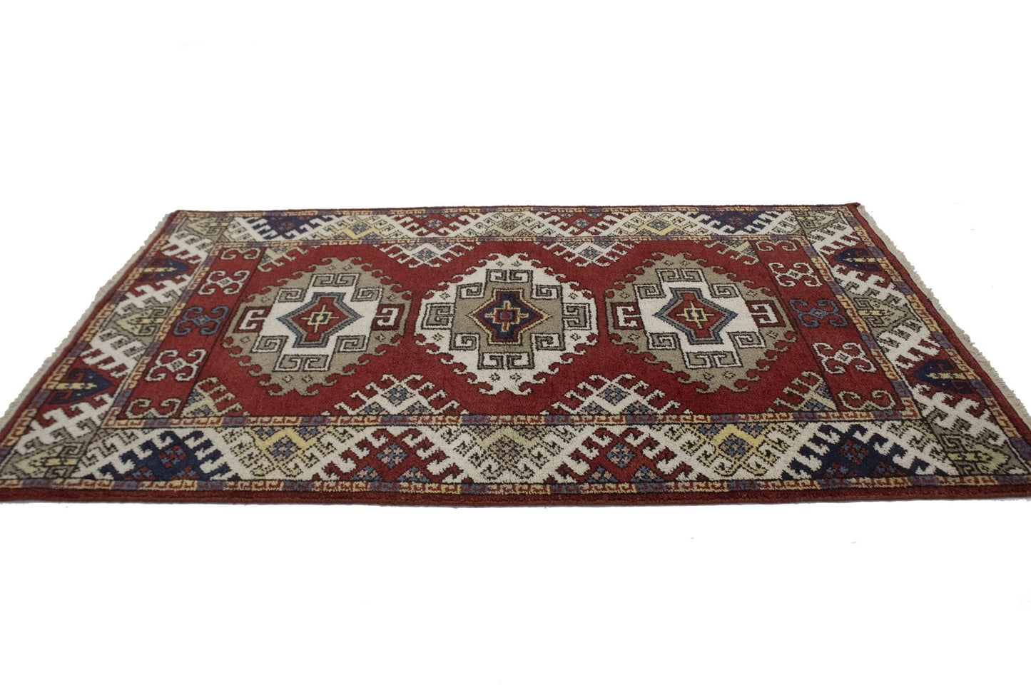 Geometric Red 4X6 Kazak Oriental Rug