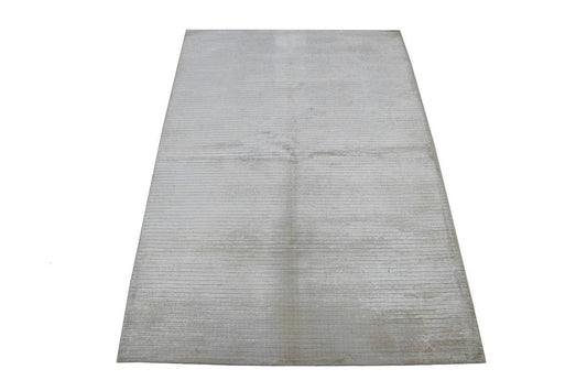 Solid Beige Art Deco 4X6 Modern Rug