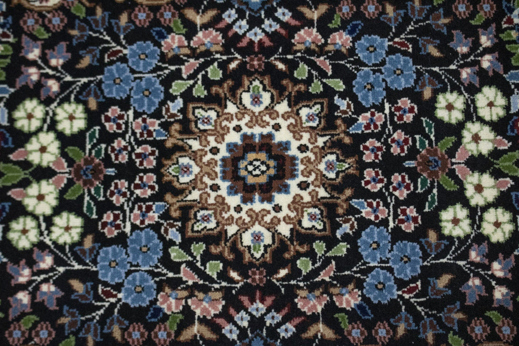 Black Floral Kirman 3X4 Oriental Rug