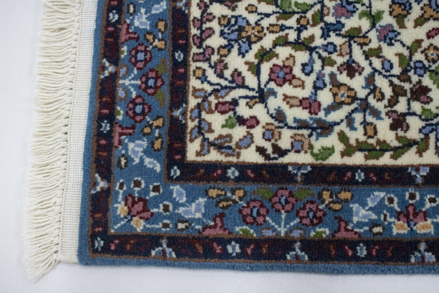 Cream Floral Kirman 2X3 Oriental Rug