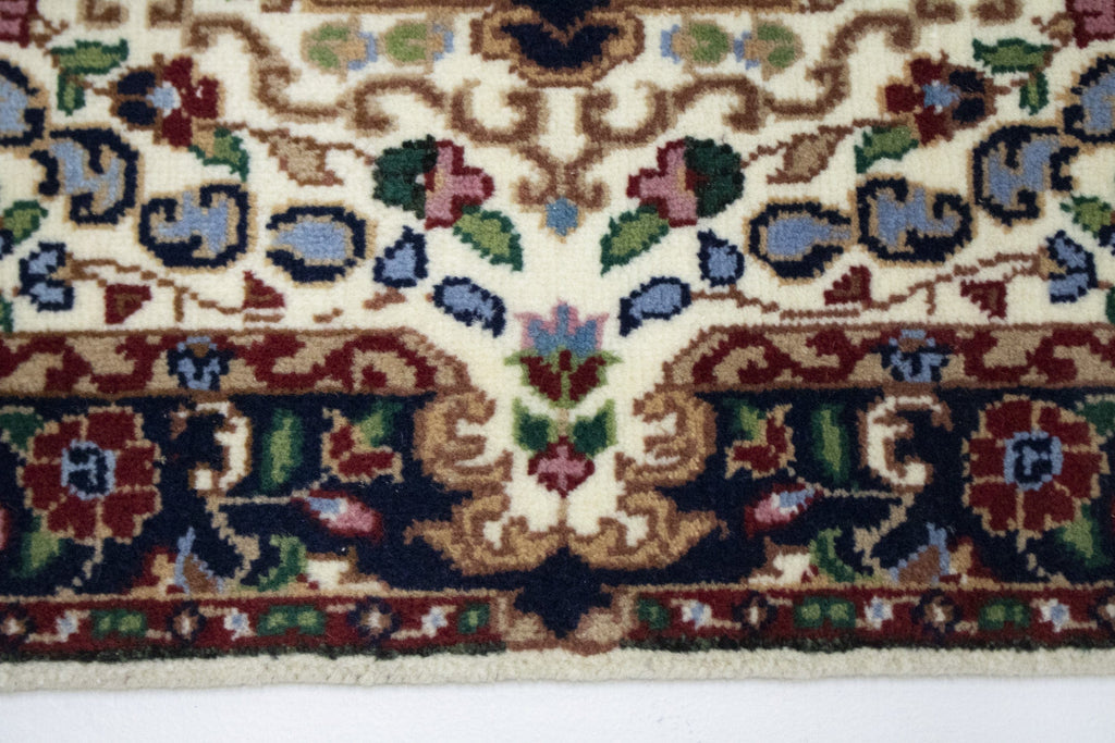 Cream Floral Kirman 2X3 Oriental Rug