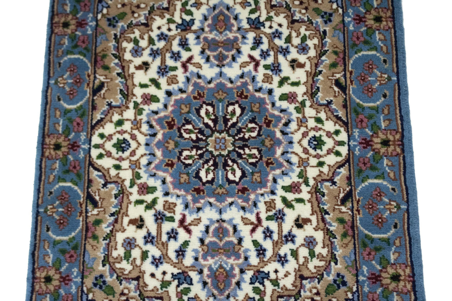 Cream Floral Kirman 2X3 Oriental Rug