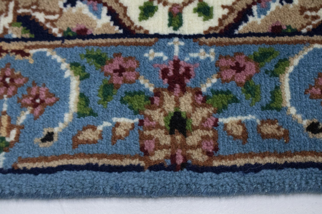 Cream Floral Kirman 2X3 Oriental Rug