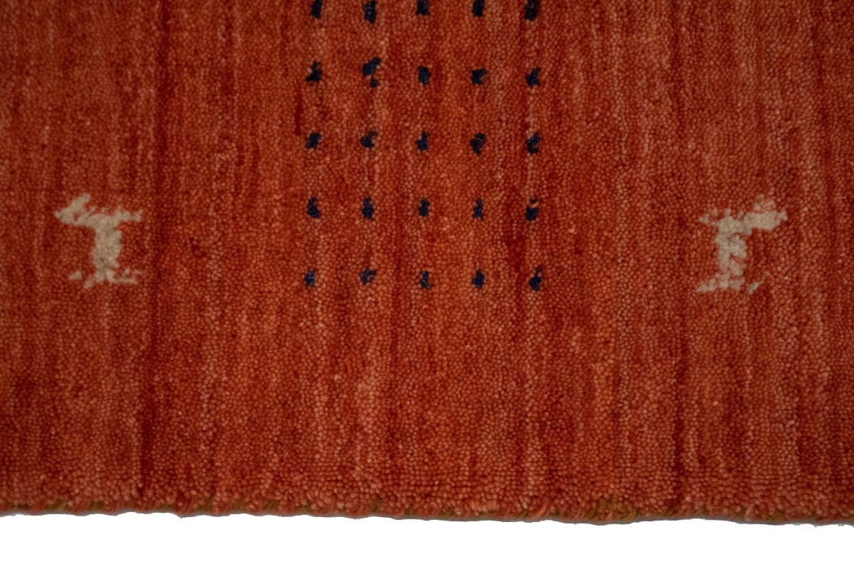 Vermillion Orange Solid Tribal 4X6 Lori Gabbeh Oriental Rug
