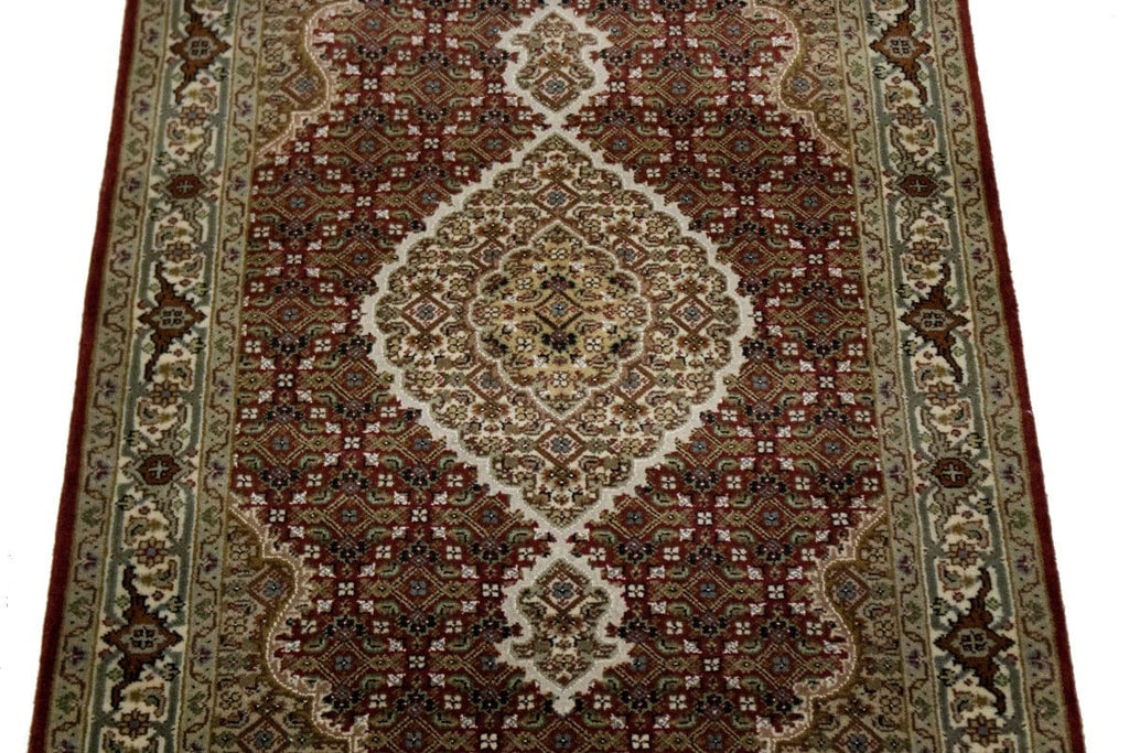 Red Floral Geometric 3X5 Tabriz Fish Mahi Oriental Rug