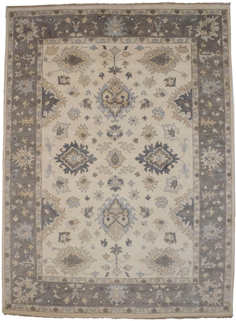 Muted Cream Floral 10X14 Chobi Oushak Oriental Rug