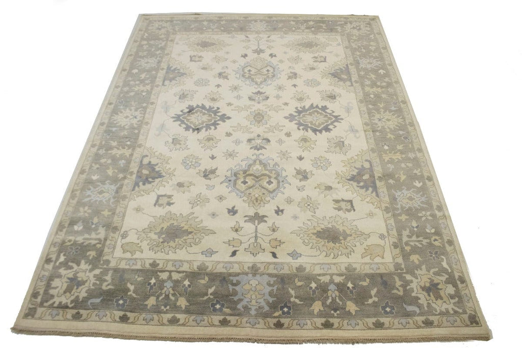 Muted Cream Floral 10X14 Chobi Oushak Oriental Rug