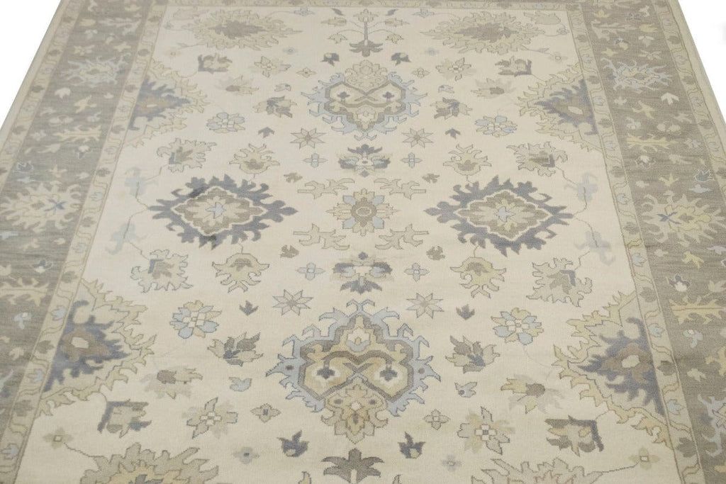 Muted Cream Floral 10X14 Chobi Oushak Oriental Rug