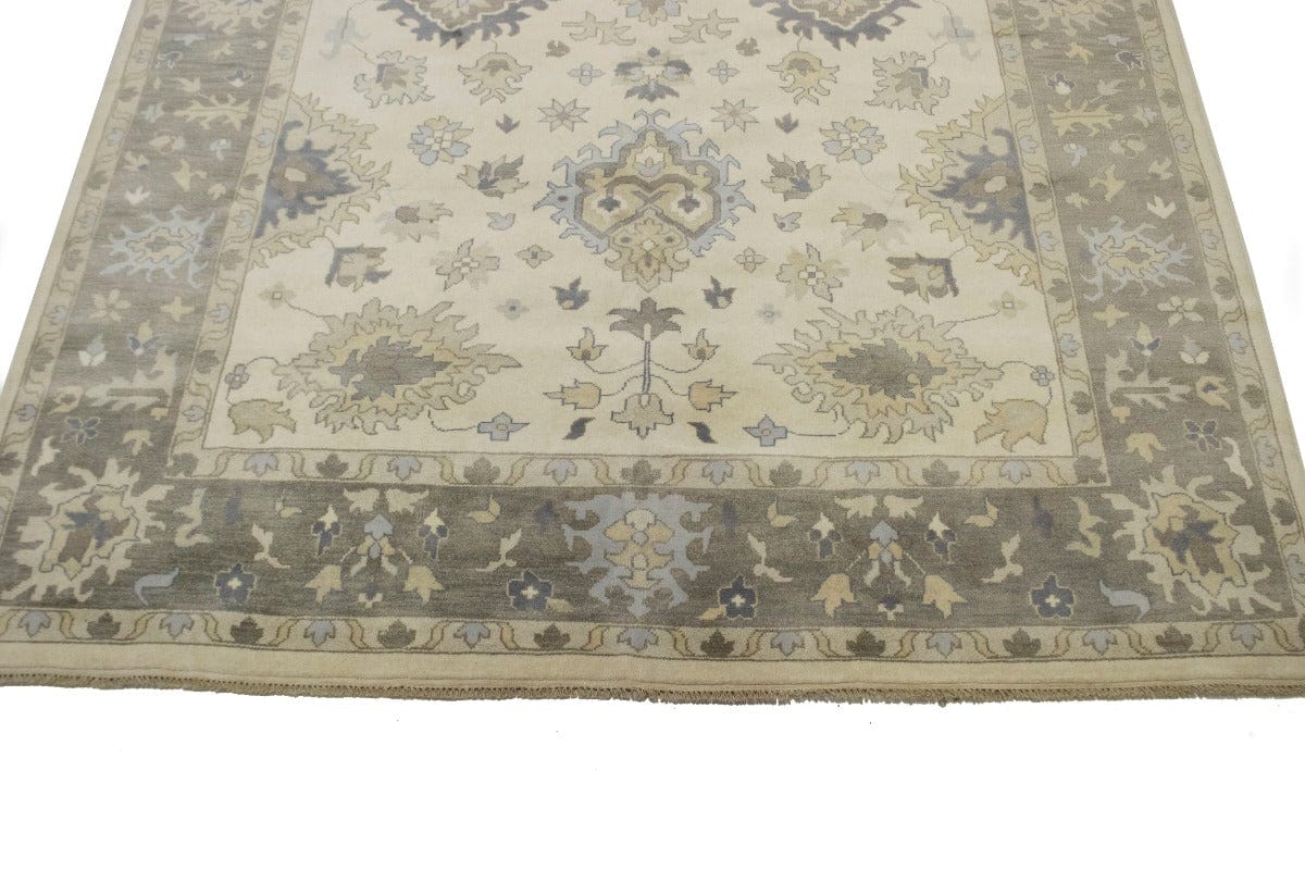 Muted Cream Floral 10X14 Chobi Oushak Oriental Rug