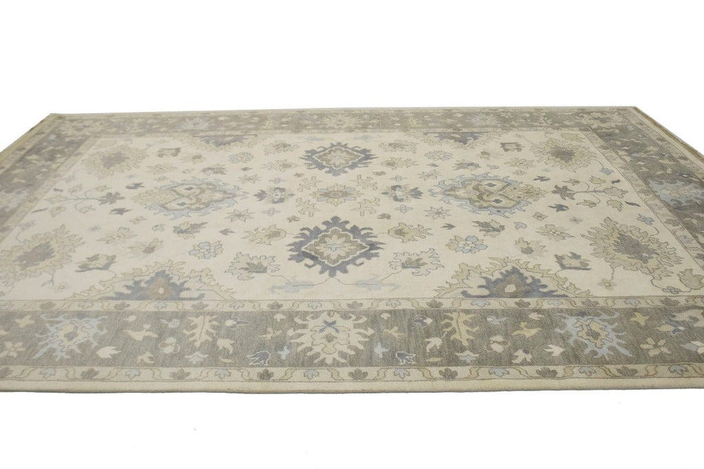 Muted Cream Floral 10X14 Chobi Oushak Oriental Rug