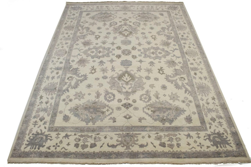 Cream Floral Traditional 10X14 Oushak Chobi Oriental Rug