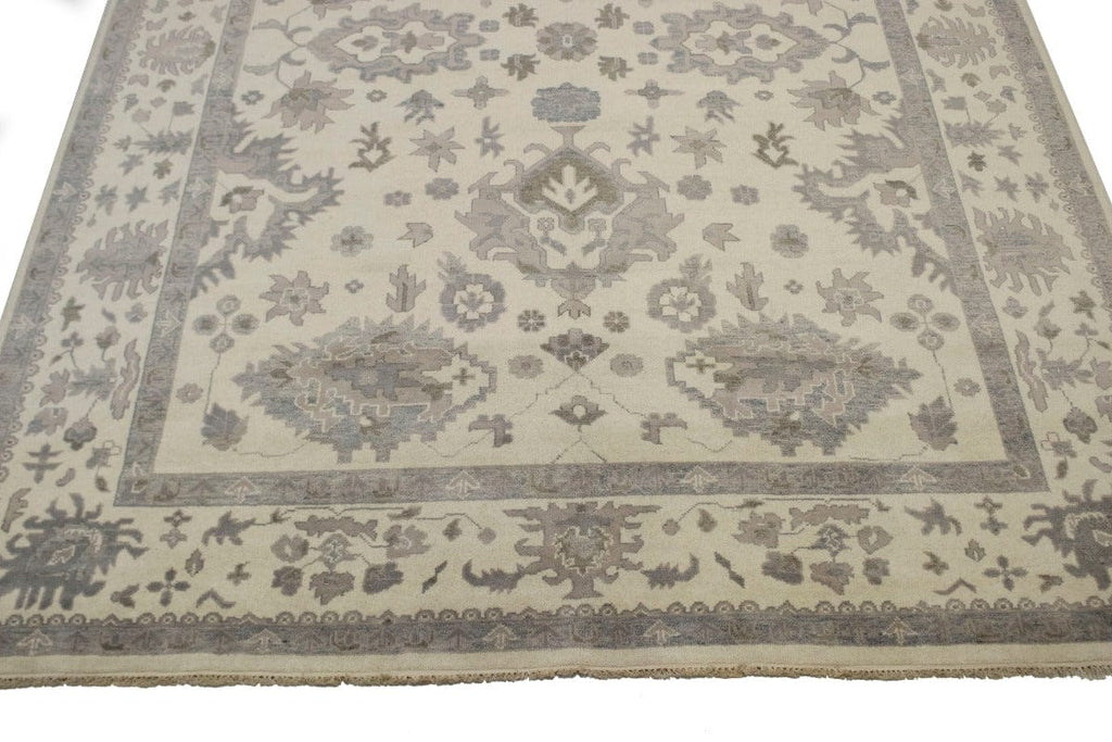 Cream Floral Traditional 10X14 Oushak Chobi Oriental Rug