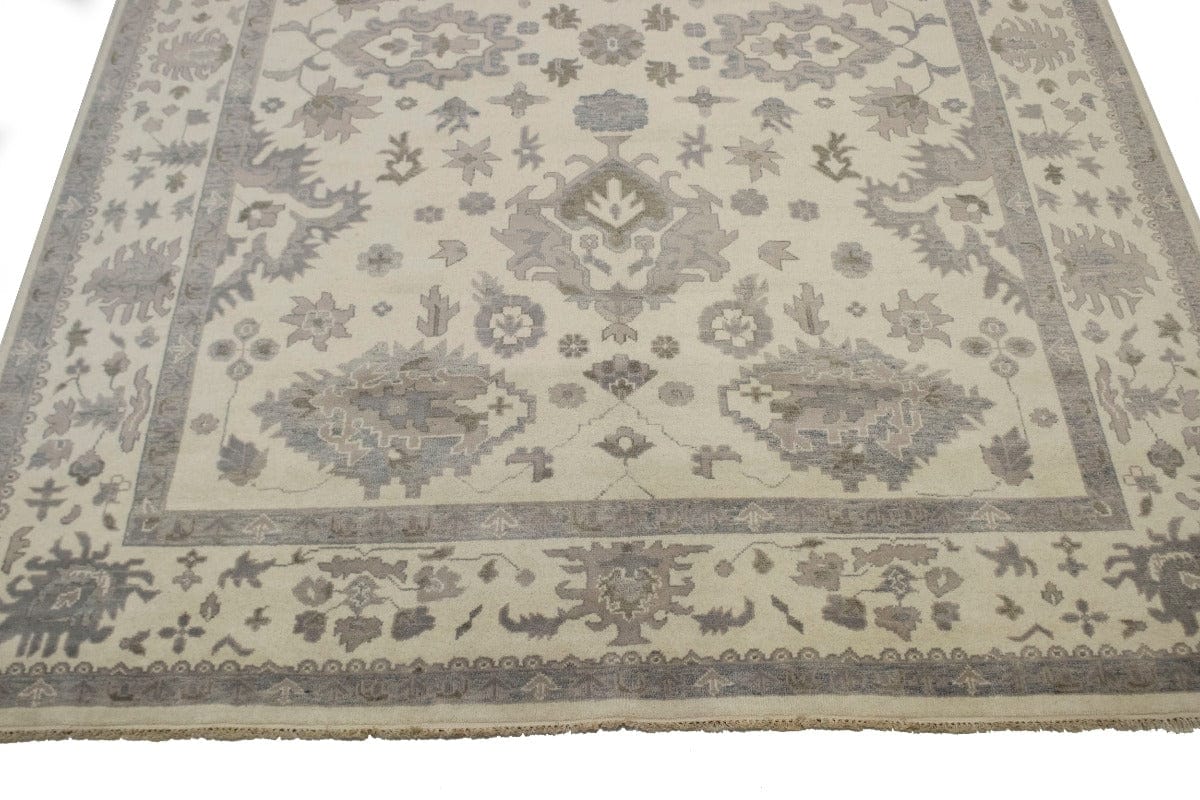 Cream Floral Traditional 10X14 Oushak Chobi Oriental Rug