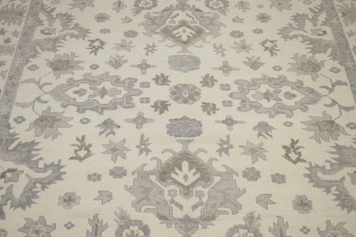 Cream Floral Traditional 10X14 Oushak Chobi Oriental Rug