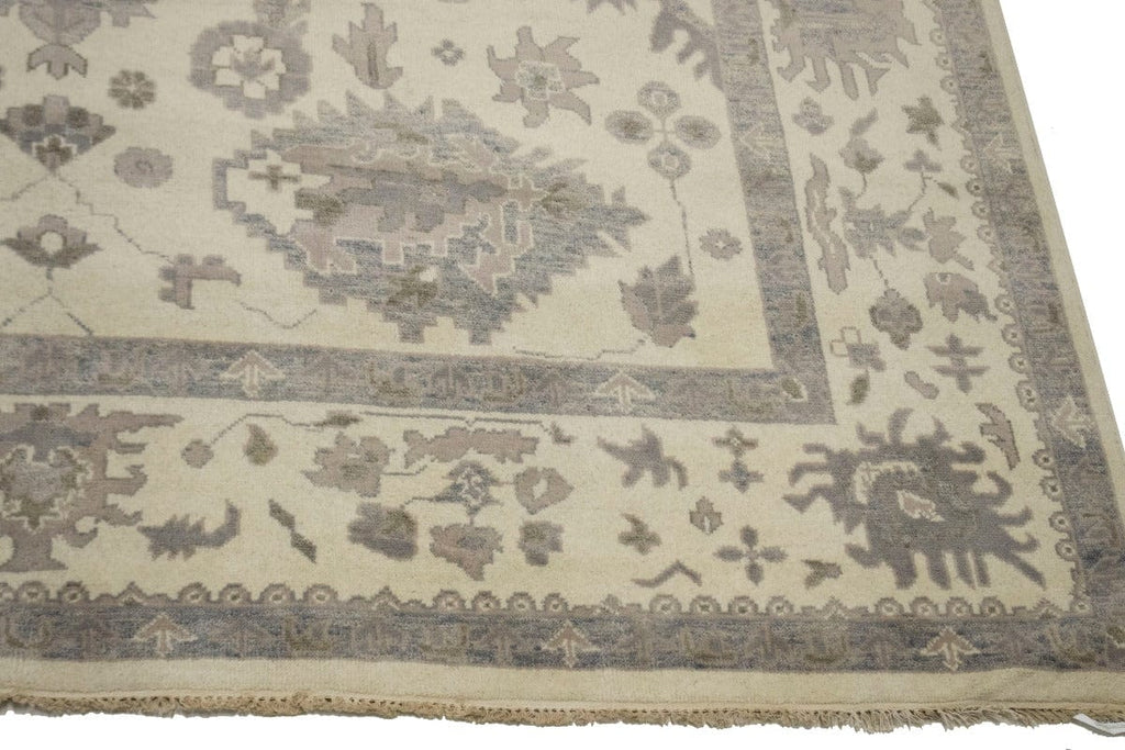 Cream Floral Traditional 10X14 Oushak Chobi Oriental Rug