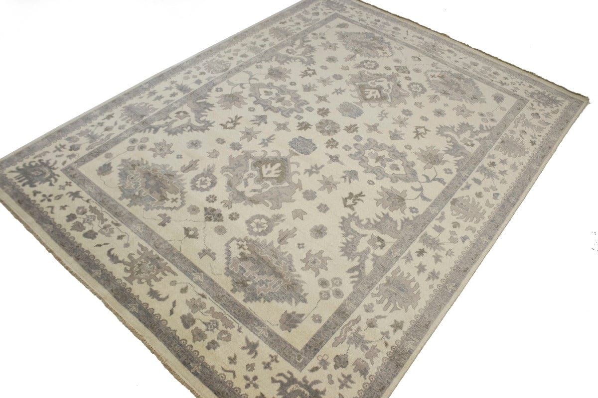 Cream Floral Traditional 10X14 Oushak Chobi Oriental Rug