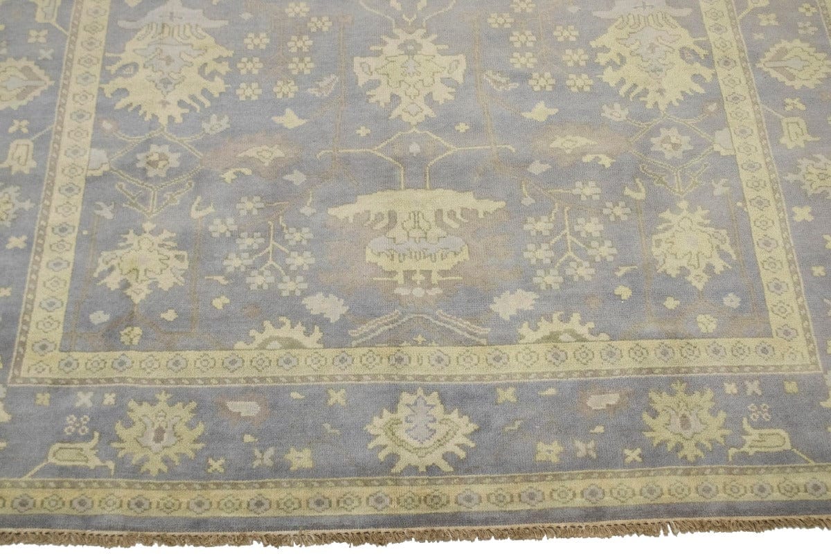 Light Gray Floral 8X10 Oushak Chobi Oriental Rug