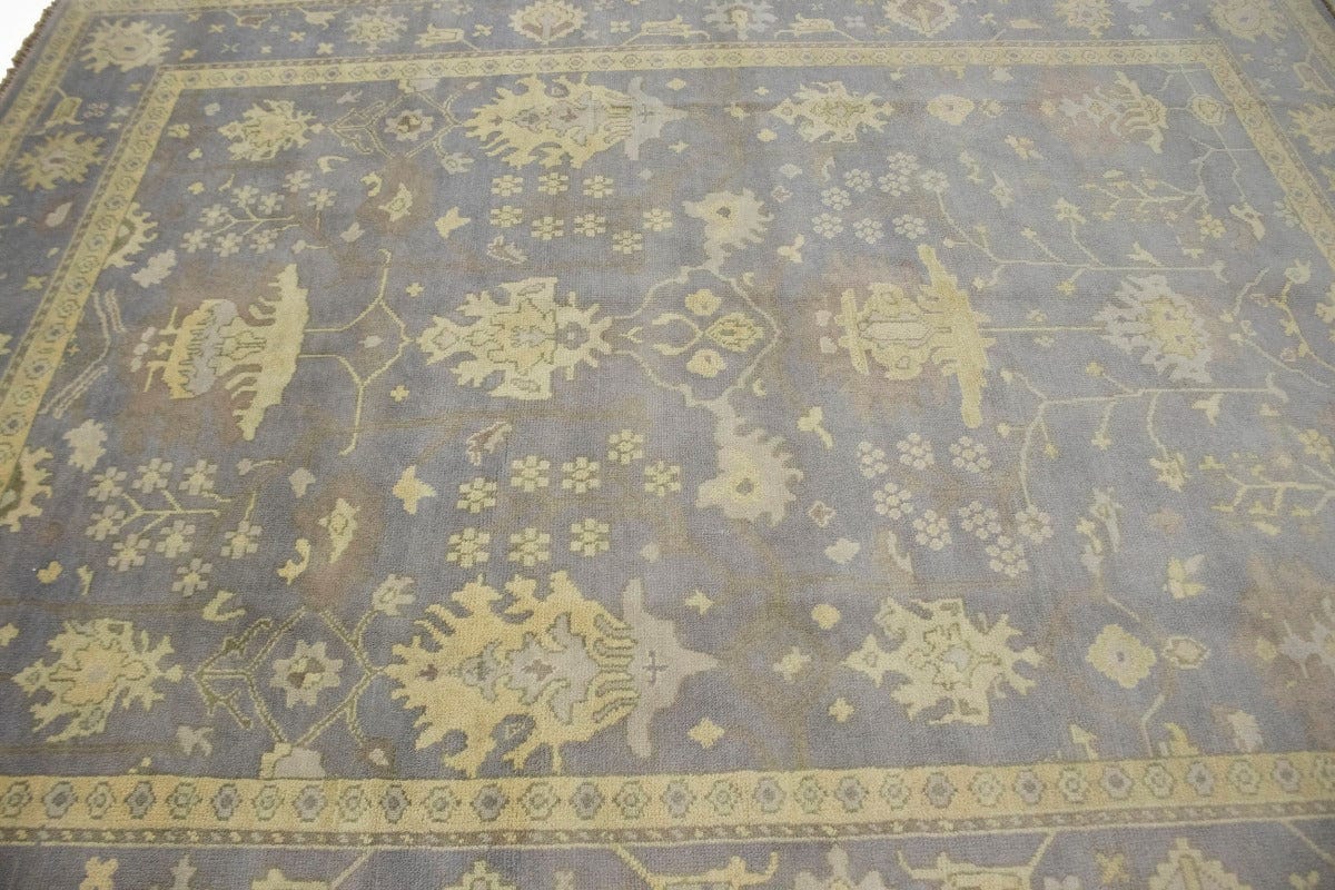 Light Gray Floral 8X10 Oushak Chobi Oriental Rug