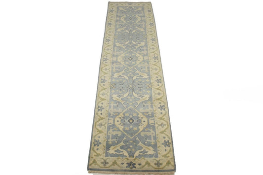 Gray Floral 3X10 Oushak Oriental Runner Rug