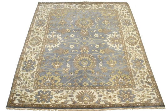 Gray Floral 8X10 Oushak Oriental Rug