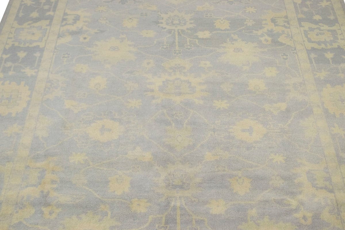 Gray Floral 9X12 Oushak Chobi Oriental Rug