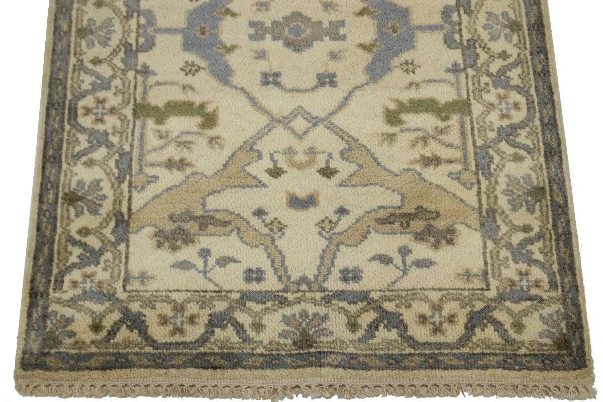 Muted Cream Floral 3X5 Oushak Oriental Rug