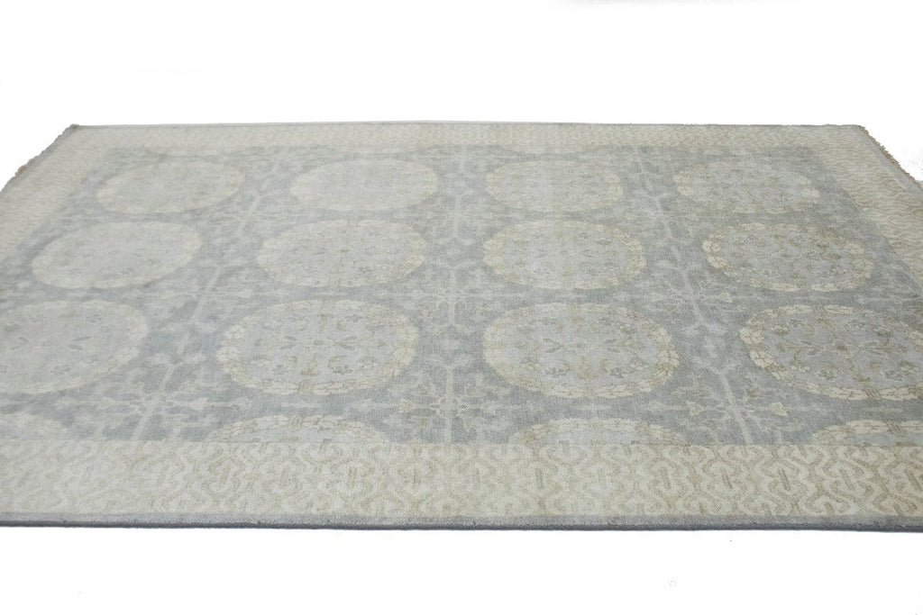 Grey Floral 8X10 Oushak Chobi Oriental Rug