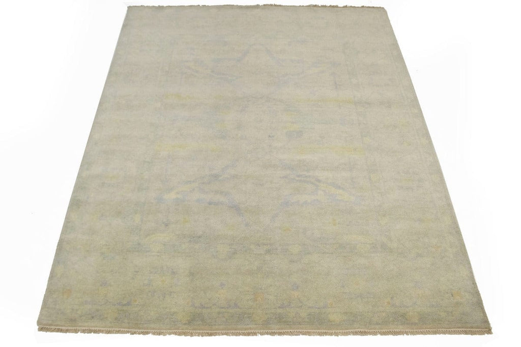 Beige Floral 8X10 Oushak Oriental Rug