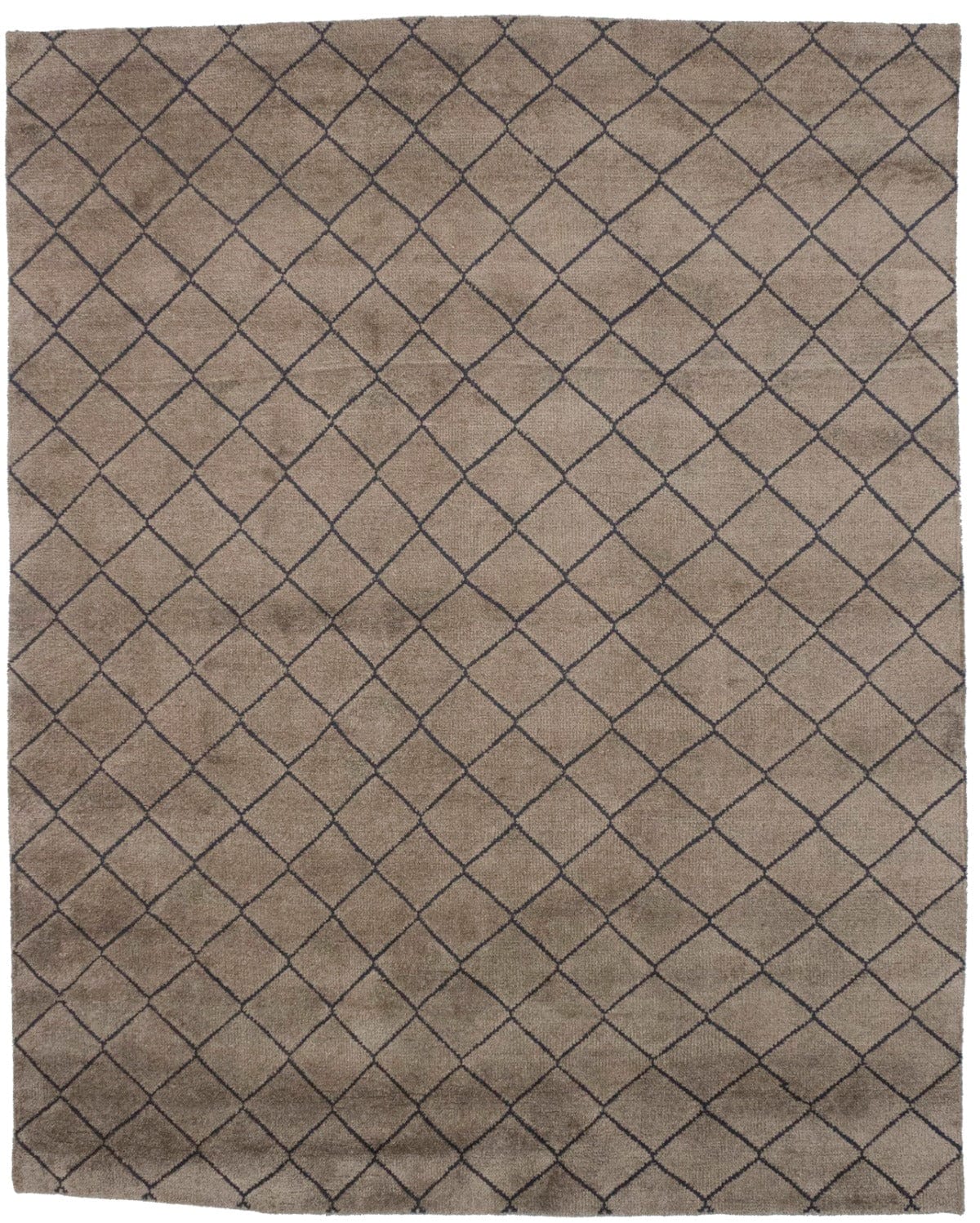 Khaki Geometric 8X10 Moroccan Oriental Rug