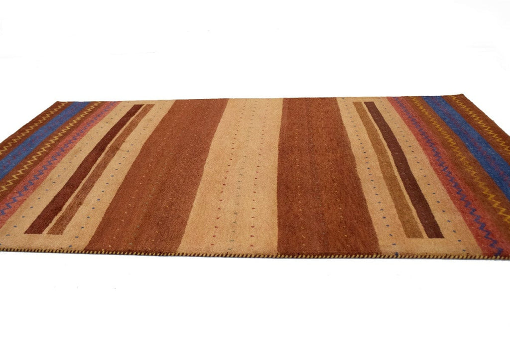 Multicolored Tribal Stripes 7X10 Indo Gabbeh Oriental Rug