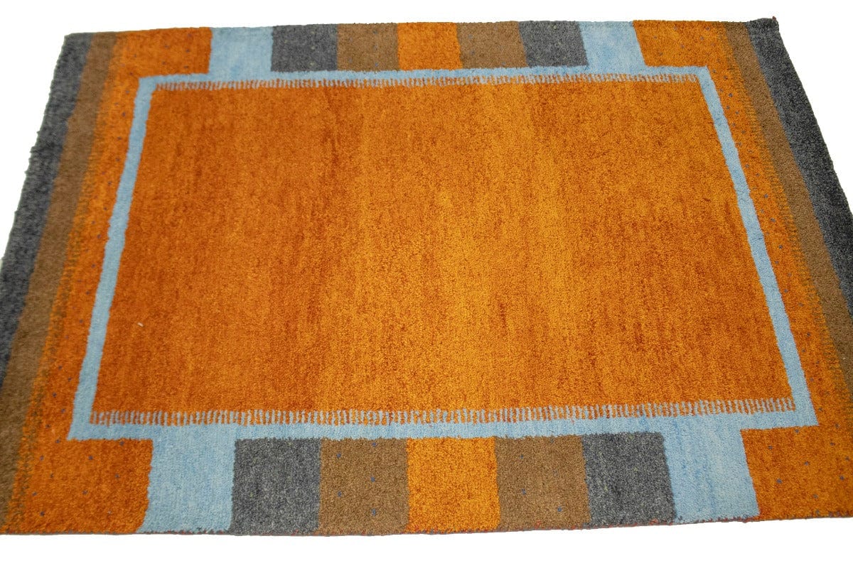 Orange Tribal 4X6 Indo-Gabbeh Oriental Rug