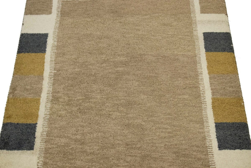 Khaki Tribal 4X6 Indo-Gabbeh Oriental Rug