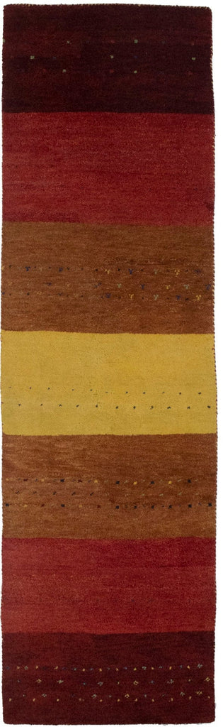 Banana Yellow Tribal 3X8 Indo-Gabbeh Oriental Runner Rug