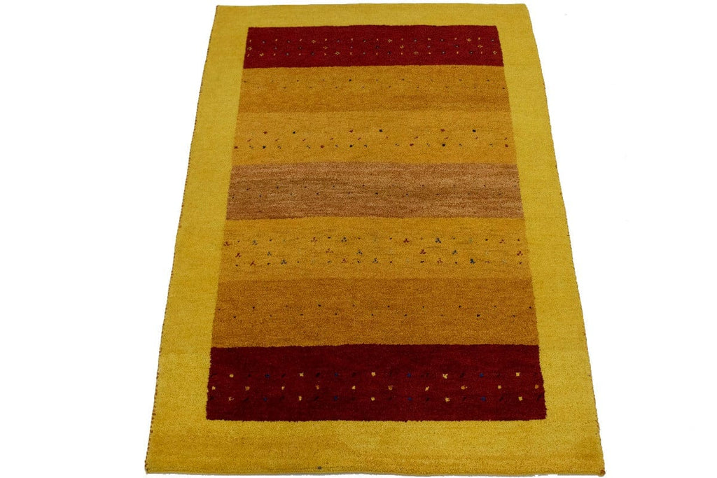 Golden Yellow Tribal 4X6 Indo-Gabbeh Oriental Rug