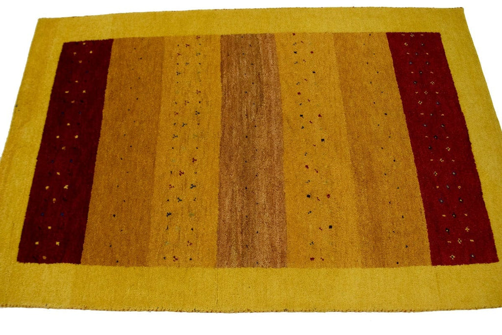 Golden Yellow Tribal 4X6 Indo-Gabbeh Oriental Rug