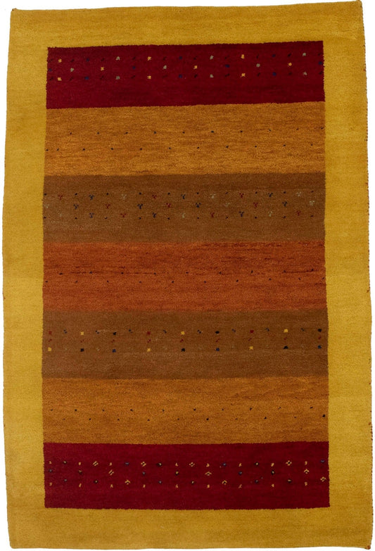 Golden Yellow Tribal 4X6 Indo-Gabbeh Oriental Rug