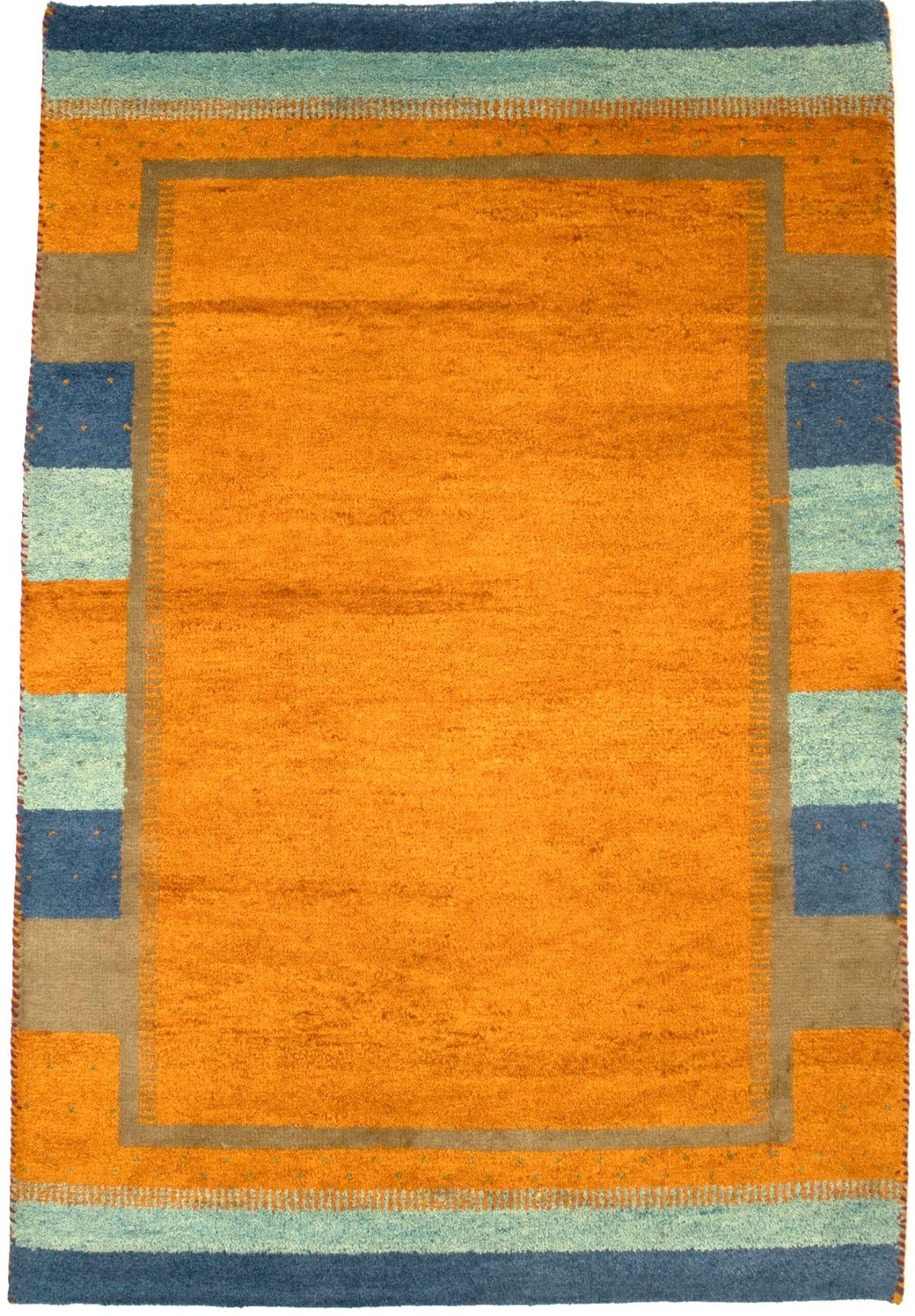 Tangerine Orange Tribal 4X6 Indo-Gabbeh Oriental Rug