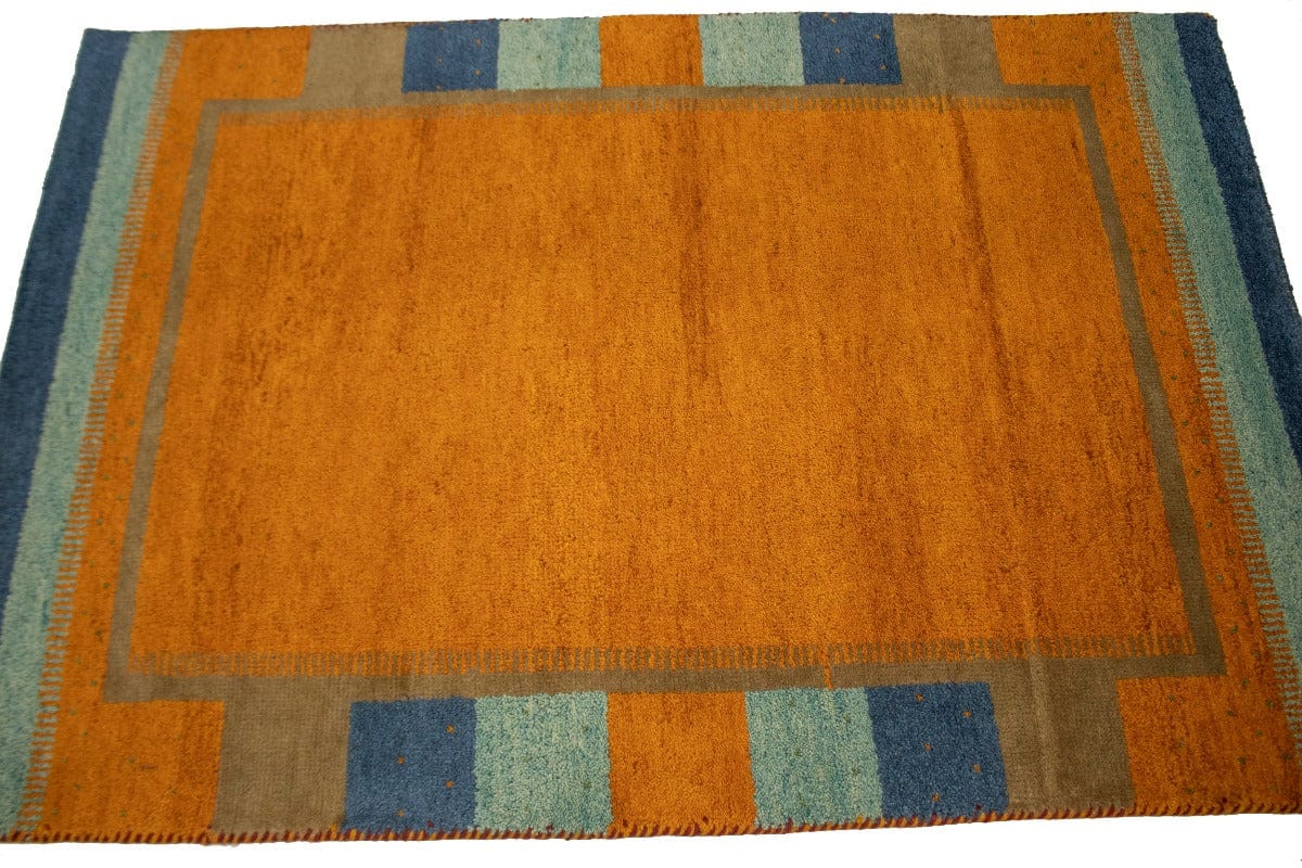 Tangerine Orange Tribal 4X6 Indo-Gabbeh Oriental Rug