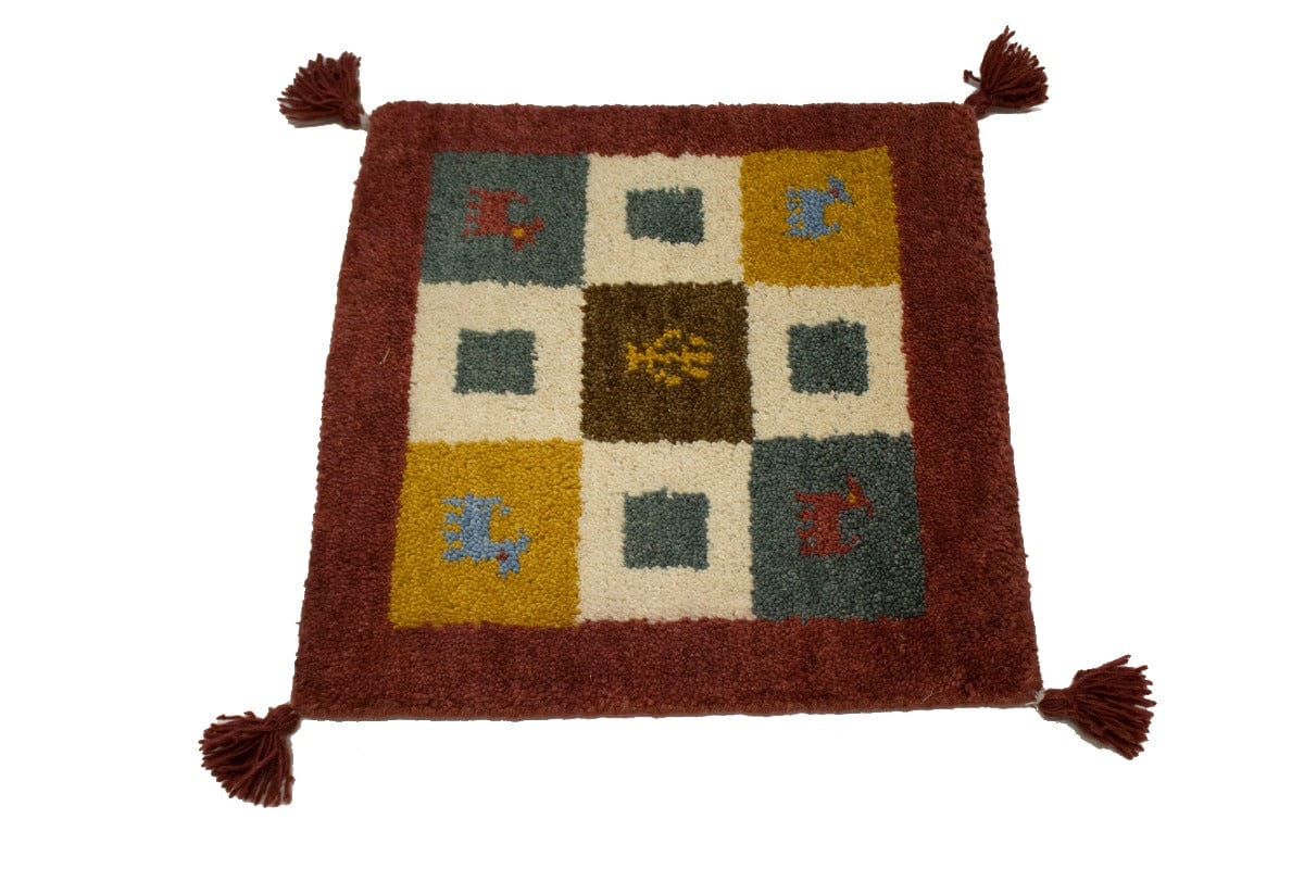 Multicolored Tribal Modern 1'5X1'5 Indo-Gabbeh Oriental Square Rug