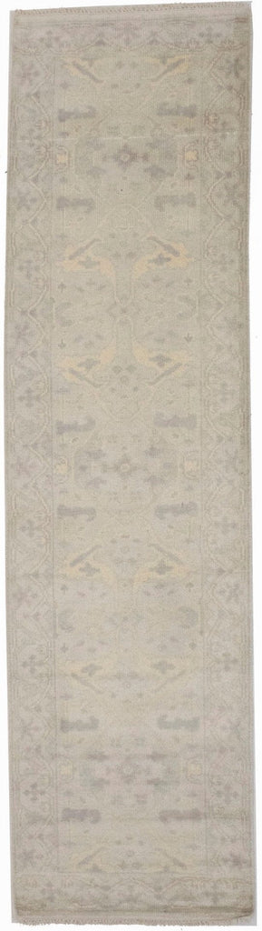 Beige Floral 3X10 Oushak Oriental Runner Rug