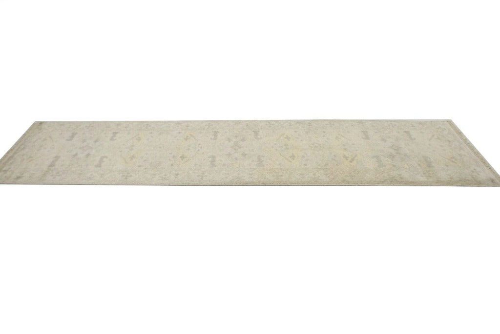 Beige Floral 3X10 Oushak Oriental Runner Rug