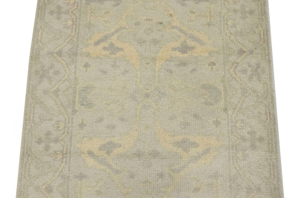 Beige Floral 3X10 Oushak Oriental Runner Rug