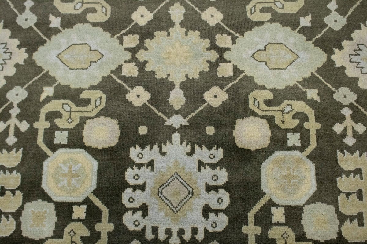 Dusty Olive Floral 8X10 Oushak Oriental Rug